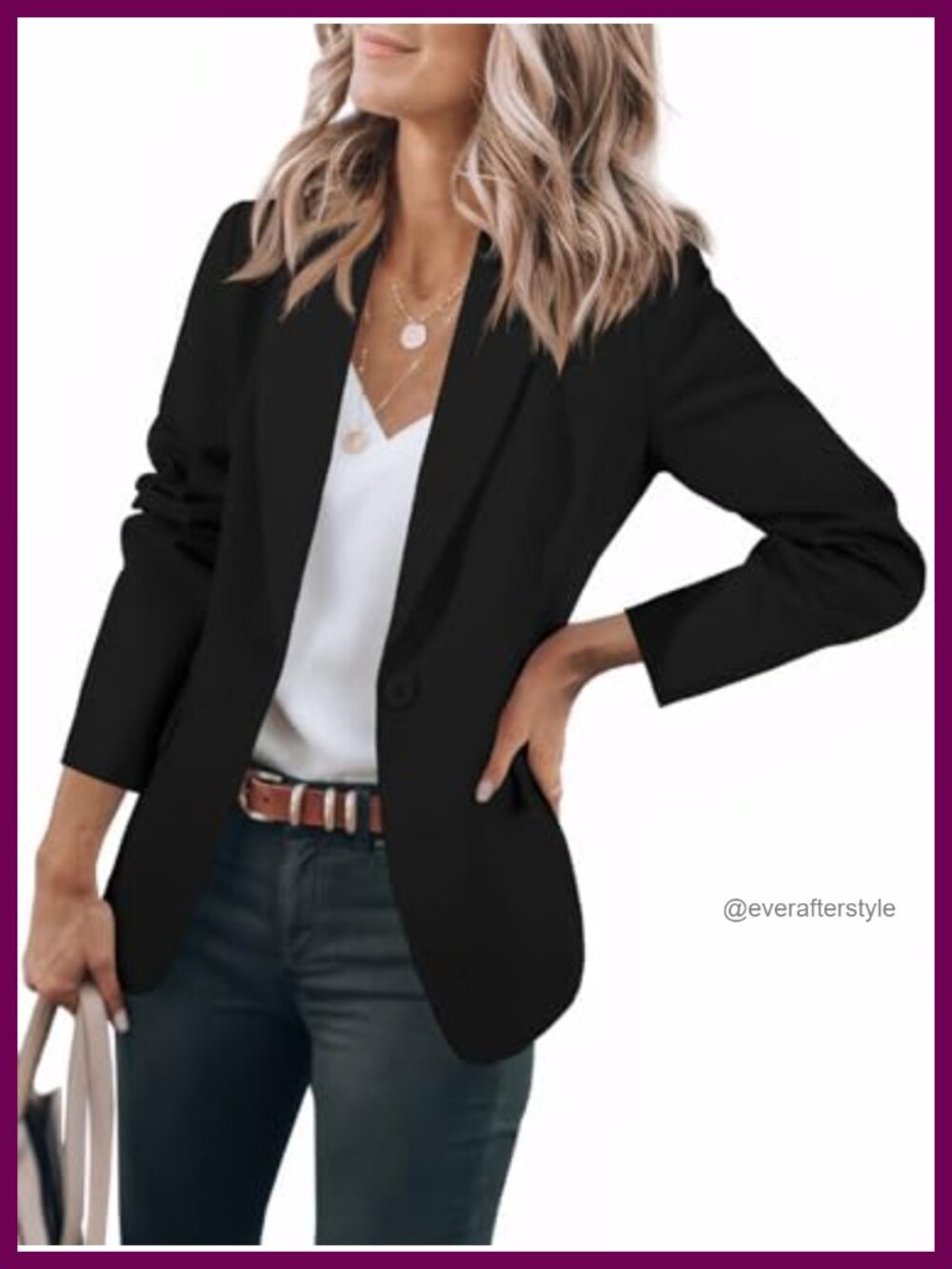 Women's Casual Blazer Long Sleeve Open Front Business Suit Jacket